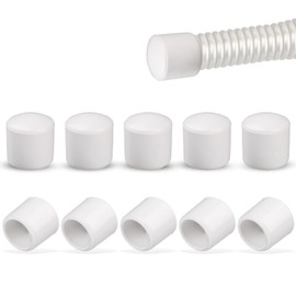 ZEYIYER 10PCS Door Stopper Rubber Tip Replacement, 0.39 Inch Door Stop Caps, Multifunction Rubber Door Stopper Bumpers Tips for Door Wall Floor Protection (White)