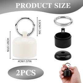 2 Pcs Portable Ring Holder Key Ring Sports Jewellery Storage Box Mini Jewellery Storage Box Travel Ring Box Jewellery Case Keychain Container for Earrings Rings Necklaces Ear Bud(Black + White)