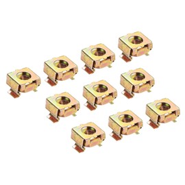 PATIKIL M5 Cage Nuts Carbon Steel Zinc Plated for Server Rack Cabinets Yellow Zinc 30pcs