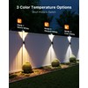 8 Pack Warm/Neutral/Cool White Solar Powered Fence Lights Up and