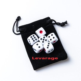 Levarage 0034 6 Pieces Dice with Storage Case 12mm Square Dice Dice DICE Trademark Registered Product