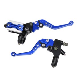 ZSDTRP Motorcycle 7/8" 22mm Handlebar Brake Master Cylinder Clutch Lever CNC Left & Right Set Universal Compatible with Honda Kawasaki Suzuki Yamaha Harley（Piston Diameter 12.7mm (Blue)