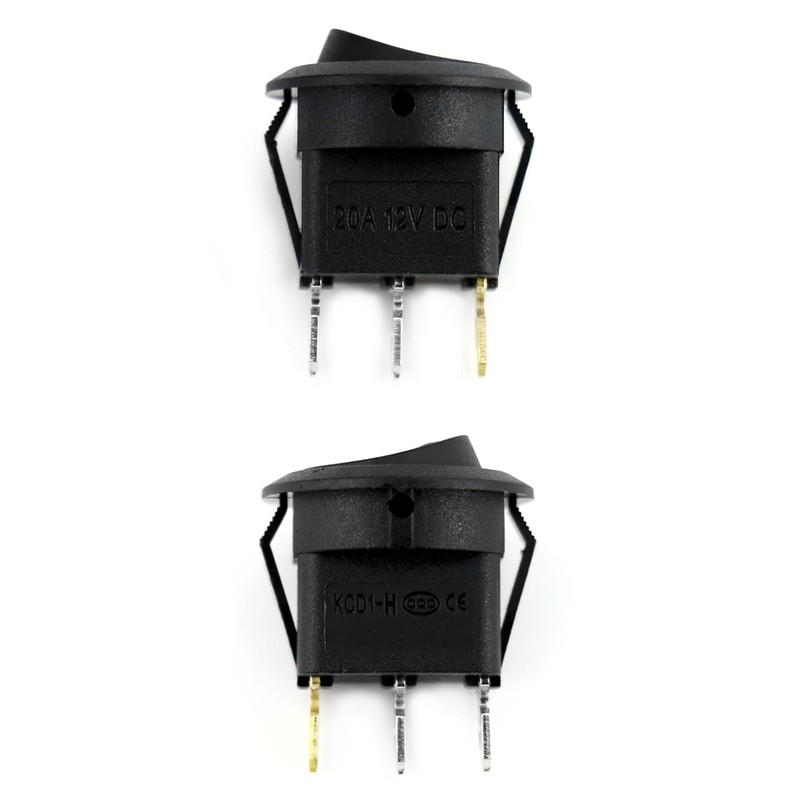 QWORK® 10Pcs LED Lighted Rocker Switch DC 12V 20A On/OFF,