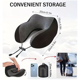 Memory Foam Hooded U-Shaped Travel Pillow – Detachable Cover for Airplane, Car, Office & Home Use
