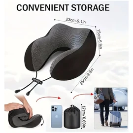 Memory Foam Hooded U-Shaped Travel Pillow – Detachable Cover for Airplane, Car, Office & Home Use