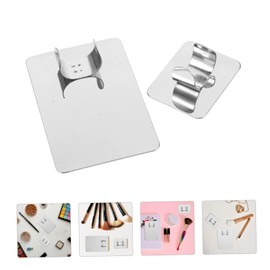 STOBOK 4pcs Makeup Mixing Palette Ring Tray Stainless Steel for Foundation Pigments Nail Art Easy to Cle