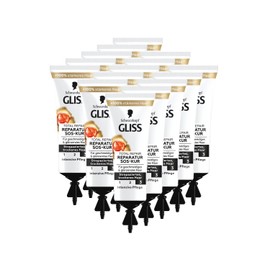 Gliss SOS Intensive Treatment Total Repair (15 x 15 ml), Hair Treatment with Keratin for Intensive Repair and Care, Works After 1 Minute Exposure Time