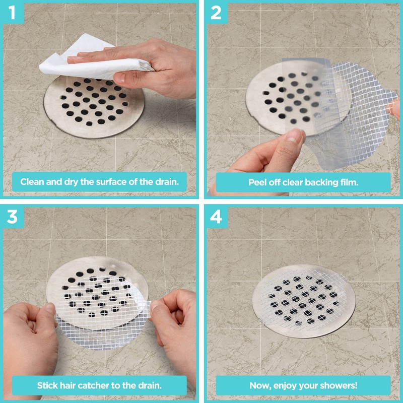 Aire Allure, 100 Pack, Disposable Shower Drain Hair Catcher Mesh