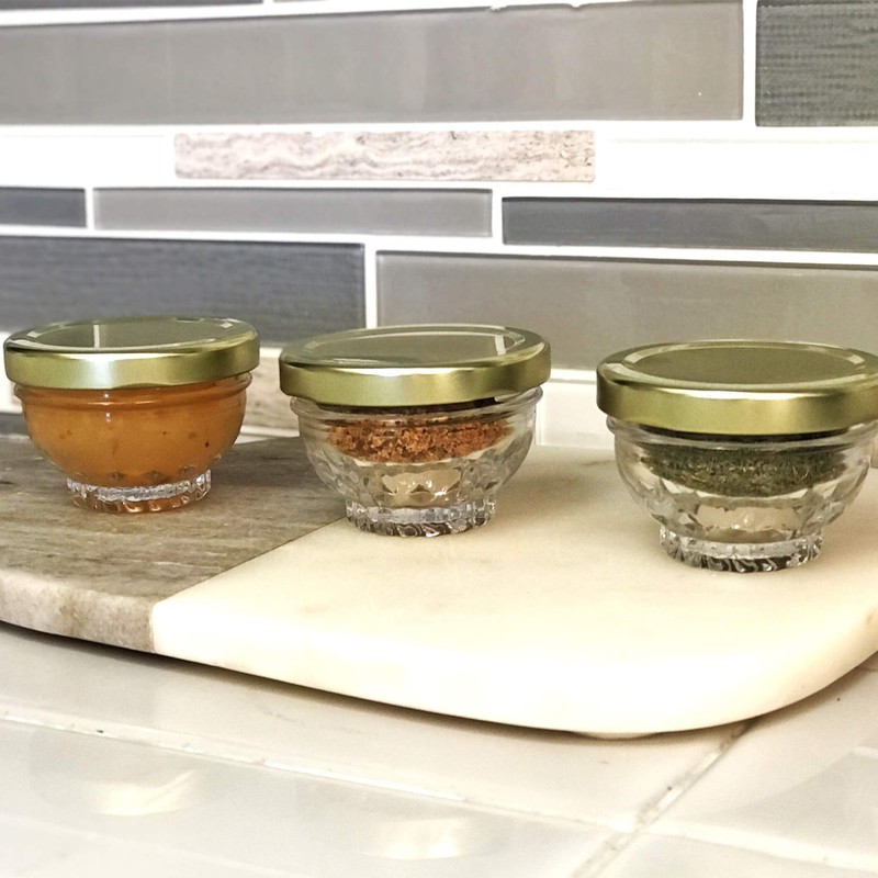 Caviar Line Small Mini Glass Jars With Tin Lids -