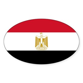 CafePress Egyptian Flag Oval Car Bumper Sticker