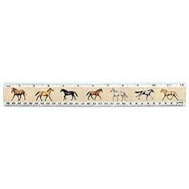 Horses of Different Colors 12 Inch Standard and Metric Plastic Ruler