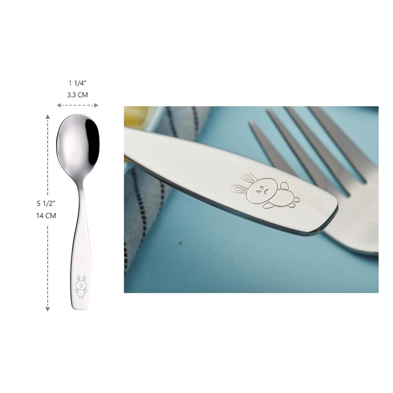 Exzact 6pcs Kids Spoons Children's Cutlery Stainless Steel - Dishwasher