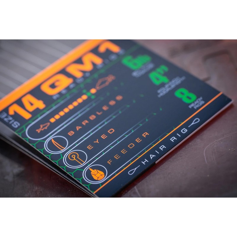 Guru QM1 Standard Hair Rigs 15" 8 Pack (Size 10,