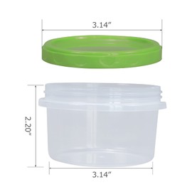 Jucaifu 8 Ounce reuseable small plastic freezer storage container jars with screw lid for food snacks lunch(8Pcs, Green)