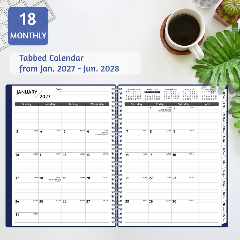 2027-2028 Monthly Planner, 18 Months Calendar Planner 2027-2028 from Jan