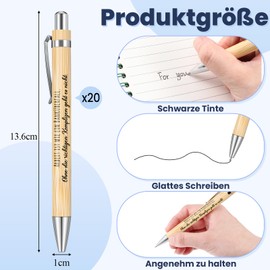 Tenare Pack of 20 Farewell Gift Ballpoint Pens Work Is Like A Bank Robbery Ballpoint Pen with Engraving Wooden Retractable Ballpoint Pens with Saying for Retirement Employees Colleagues F