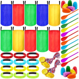 40 Pieces Potato Sack Race Bags Large Bags Outdoor Lawn Games Party Games for Kids Adults Family Backyard Party Birthday Outside Egg Spoon Race Easter(Colorful, Oxford Fabric)
