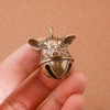 Dsadrwq 4 Pcs Brass Pig Head Bell Animal Shaped Bells