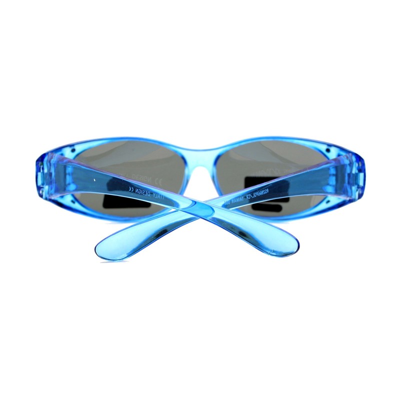 SA106 Womens Rhinestone Polarized Oval Fit Over Sunglasses Blue