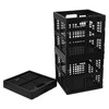 Utiao 18 L Collapsible Storage Crates, Square Plastic Crates, Black,