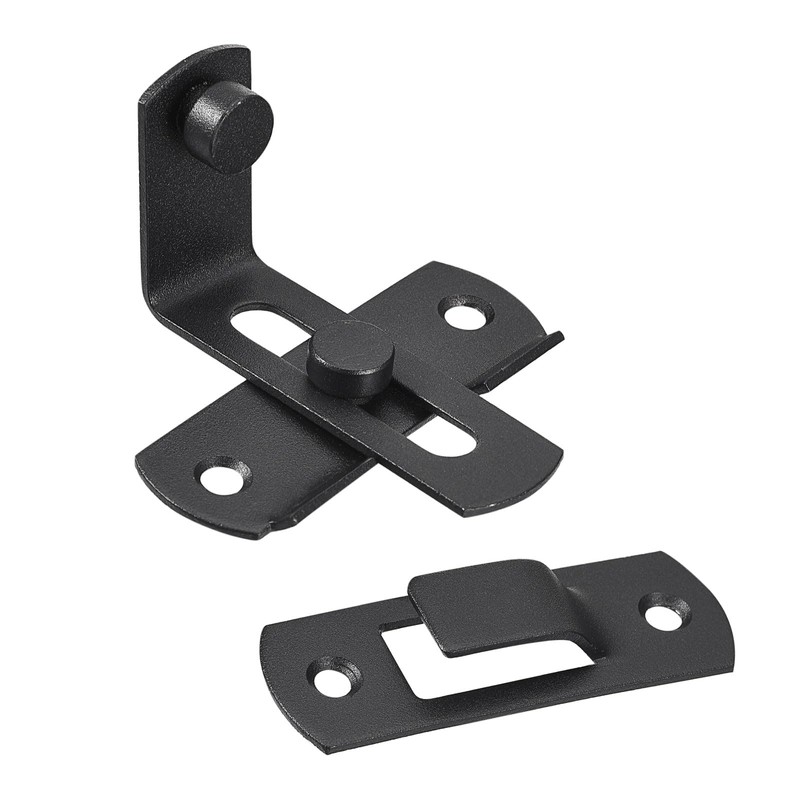 sourcing map Sliding Door Lock, 90 Degree Stainless Steel Toggle