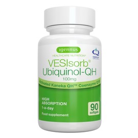 Igennus Healthcare Nutrition Vesisorb Ubiquinol 100mg, aktive Form von Coenzym Q10, bioverfgbares Antioxidant, Kaneka patentierte Formel, 90 Weichkapseln, von Igennus