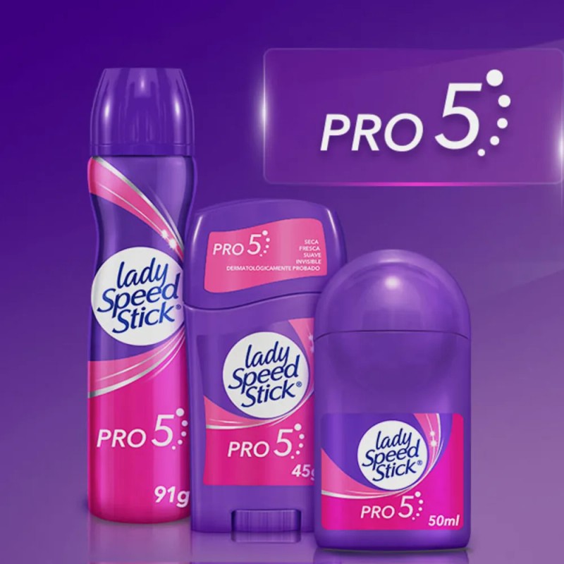 Desodorante en Barra Lady Speed Stick Pro 5 Beneficios 45
