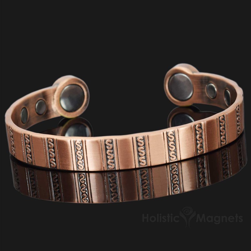 Solid Copper Magnetic Bracelet Men's Women's Copper Bangle Cuff Large