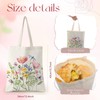 Shinylin 12 Pcs Wildflower Canvas Tote Bags Bulk Grocery Shopping