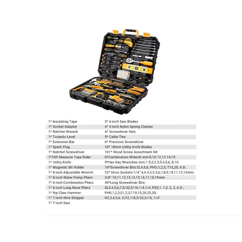 DEKOPRO 228 PCS Socket Wrench Auto Repair Tool Combination Package