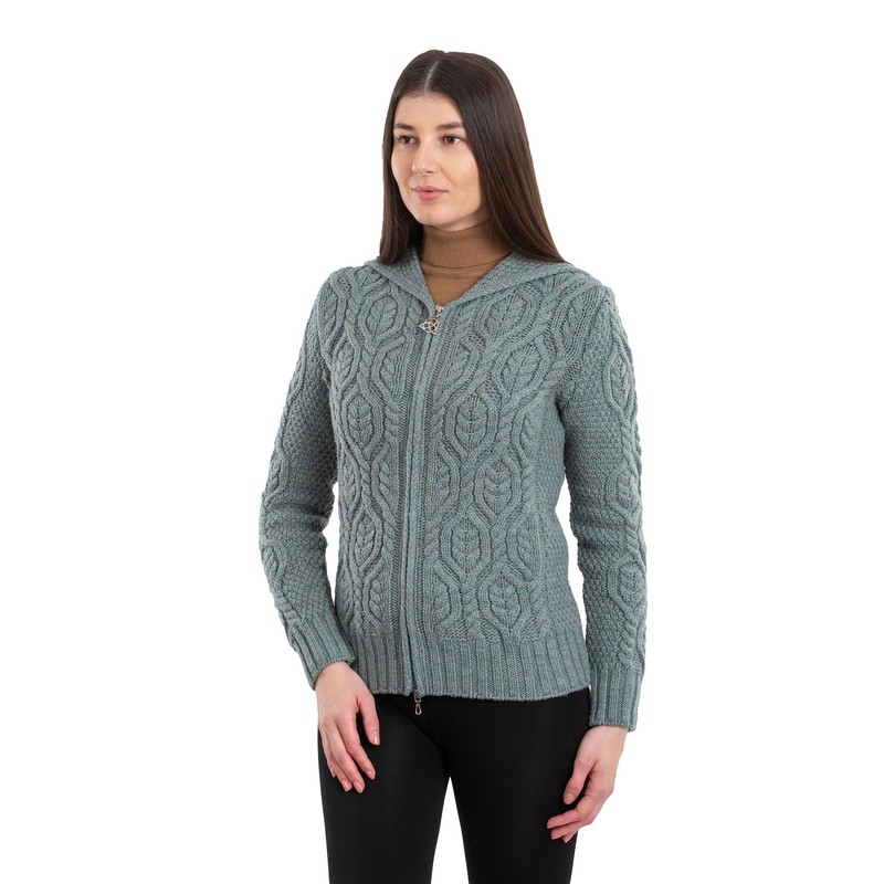 SAOL - Cárdigan con capucha y cierre para mujer, 100%