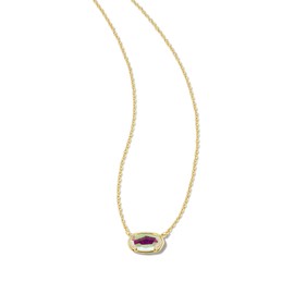 Kendra Scott Grayson Stone Pendant Necklace in Dichroic Glass, 14k Gold-Plated Brass, Fashion Jewelry for Women