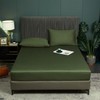 Bamboo Fitted Sheet 160 x 200 cm Green Olive Green