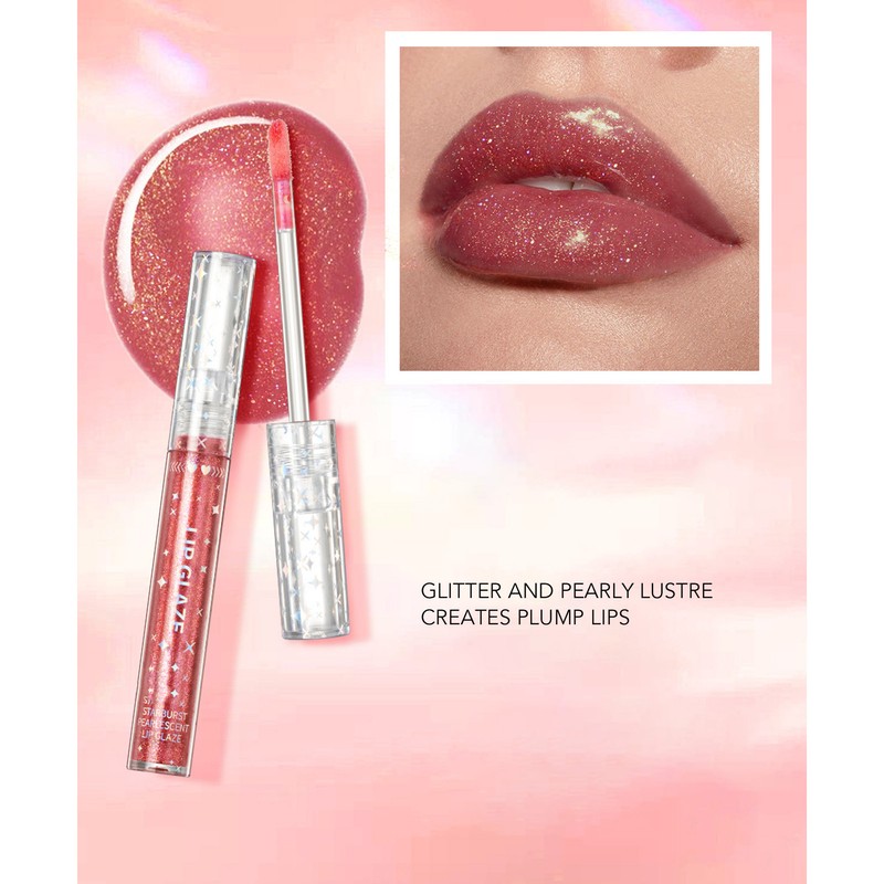 9pcs 0.1oz Women Girls Glitter Lip Gloss Set Moisturizing Lustrous