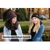 Oversized Slouchy Beanie Matching Scarf Winter Set Bundle - Black
