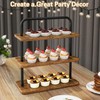 IBUYKE Cupcake Stand,Wood 3 Tier Cupcake Tower,Cupcake Stand for 50