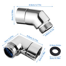 2pcs Shower Head Elbow Adapter Shower Arm Elbow Adapter for Hand Shower and Wall Shower 90 Degree/135 Degree