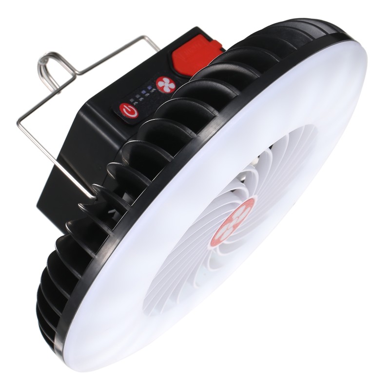 Portable Camping Lantern with Fan Solar USB Rechargeable LED Tent