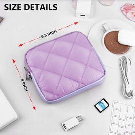 Aatacas Small Makeup Bag Quilted Travel Cosmetic Organizer Bag with Zipper Puffer Portable Toiletry Bag Purse Mini Storage Bag