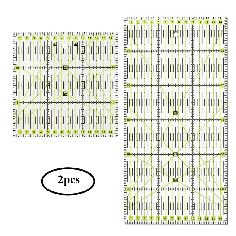 Vasemele Pack of 2 inch ruler patchwork ruler 15 cm