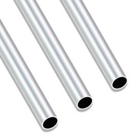 iMeistek 6063 Aluminium Round Tube, 250mm Length 15mm OD 13mm ID Seamless Straight Round Tubing for Industrial, Decorative, Architectural (3PCS)