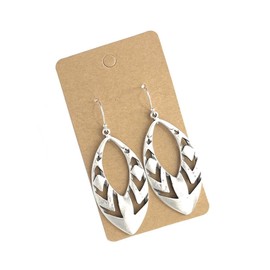 Large Tribal Teardrop on Sterling Silver Earrings Bohemian