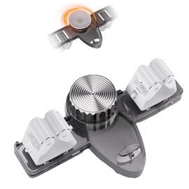 Vurlexat Broom Holder Mop Hanger, No Punching Required Broom Hanger Organizer, Wall Mount Mop Grippers for Bathroom, Kitchen, Utility Room, Laundry, Garden Storage Organization Rack(Transparent Gray)