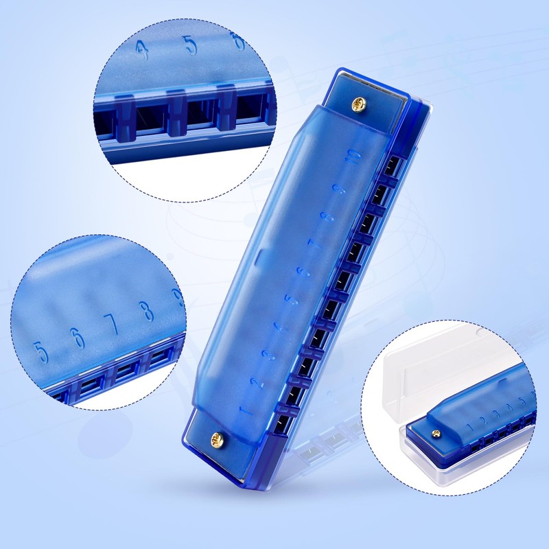 2 Pack Harmonica, 10 Hole Diatonic Harmonica Key of C