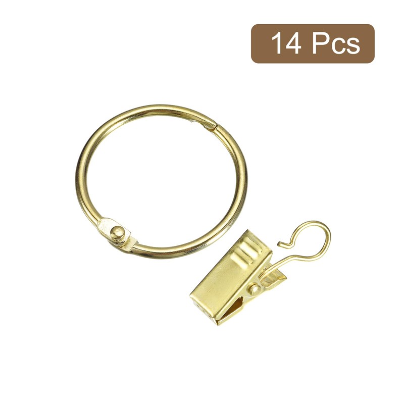 sourcing map Curtain Rings with Clips, 14pcs Drapery Curtain Clip