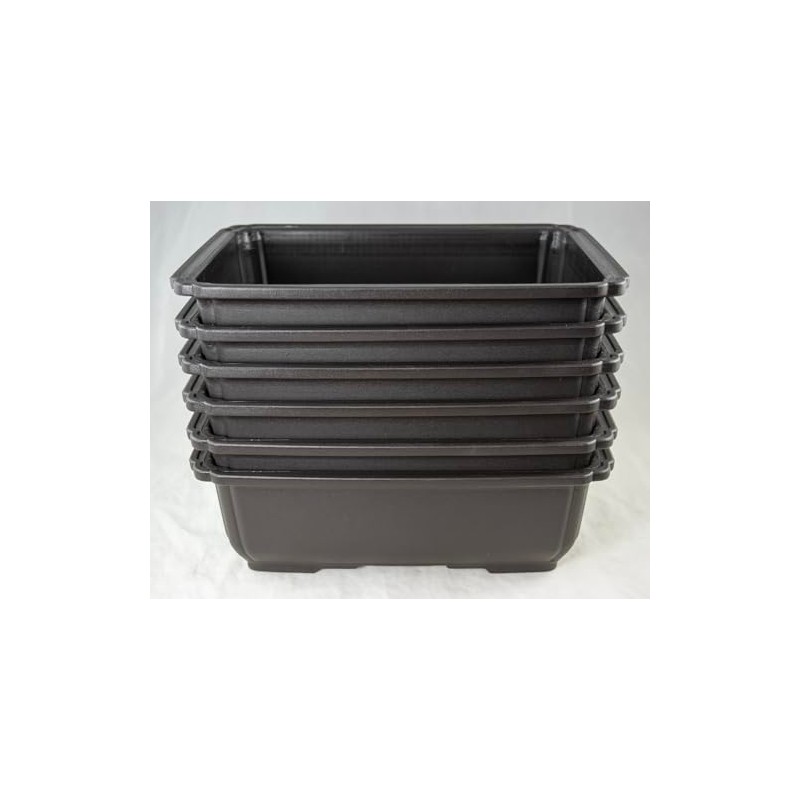 Yubonzai Japanese Heavy Duty Dark Brown Rectangular Plastic Bonsai Training