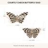 MACKENZIE-CHILDS Butterfly Duo, Hanging Butterfly Wall Decor, Black-and-White Courtly Check,