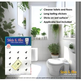 Urinal Fly Bulk Pack (13 Targets) Toilet Target Stickers for Toilets and Urinals with Sticker Applicator Tool, Sticks on Wet Surface, Toilet Targets for Toilet Training Boys, Aiming Targets for Boys