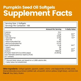 Pumpkin Seed Oil 1000mg with Saw Palmetto 300 Softgels