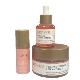 BIOSSANCE Vitamin C Set SQUALANE Moisturizer + Rose Oil +Dark Spot Serum